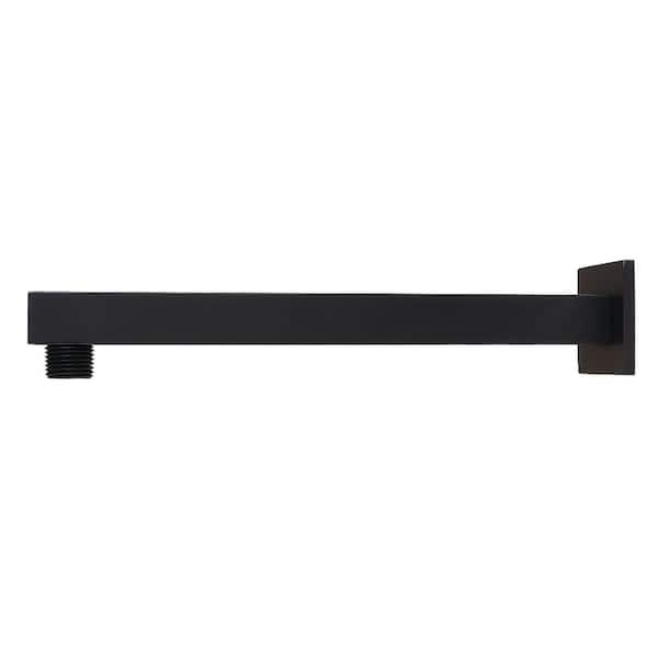 10 in. Shower Arm with Flange in Matte Black