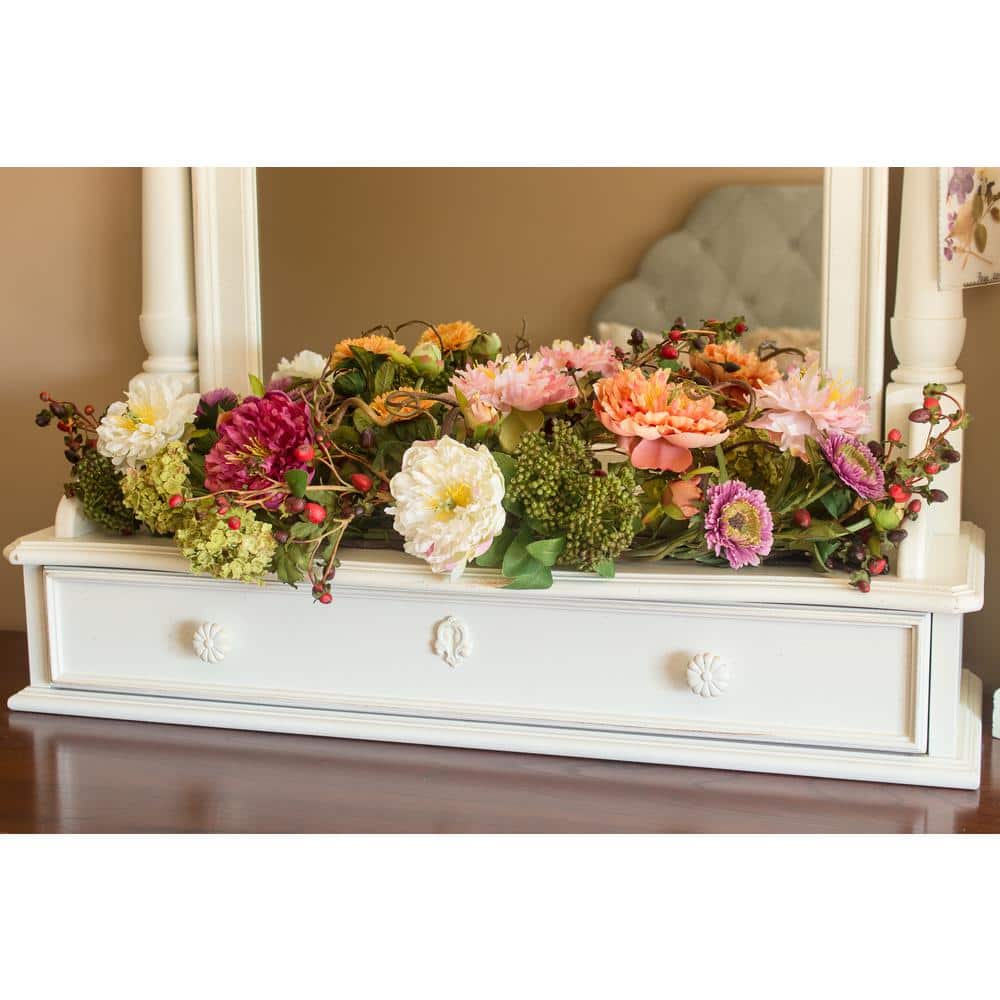 26" Multicolor Peony Outdoor Tabletop Centerpiece