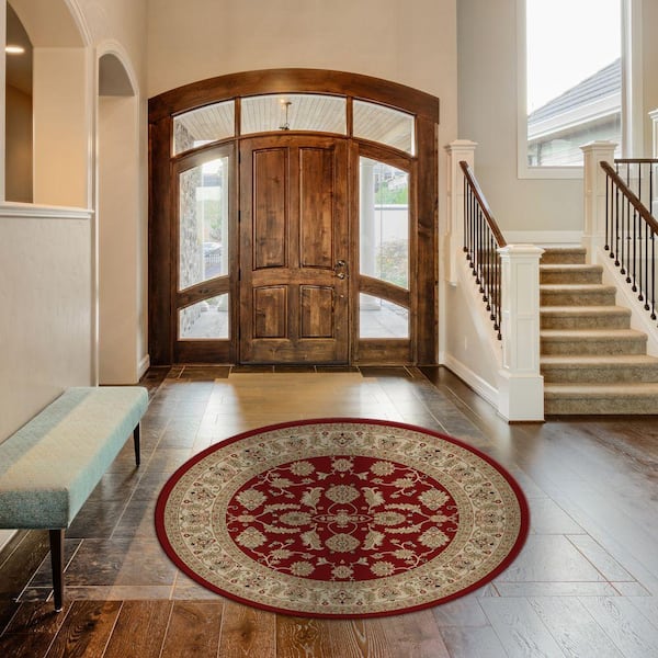 Jewel Antep Red 5 ft. Round Area Rug