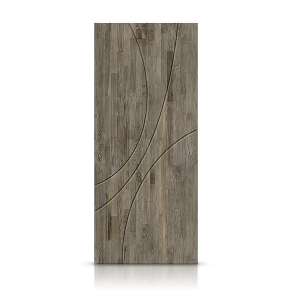 CALHOME 24 in. x 84 in. Hollow Core Weather Gray Stained Pine Wood Interior Door Slab