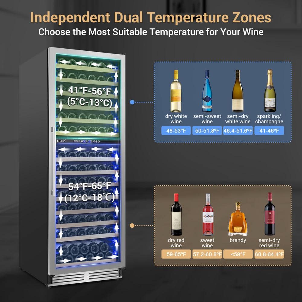 24" Dual Zone Stainless Steel Wine Cooler with Interior Lighting