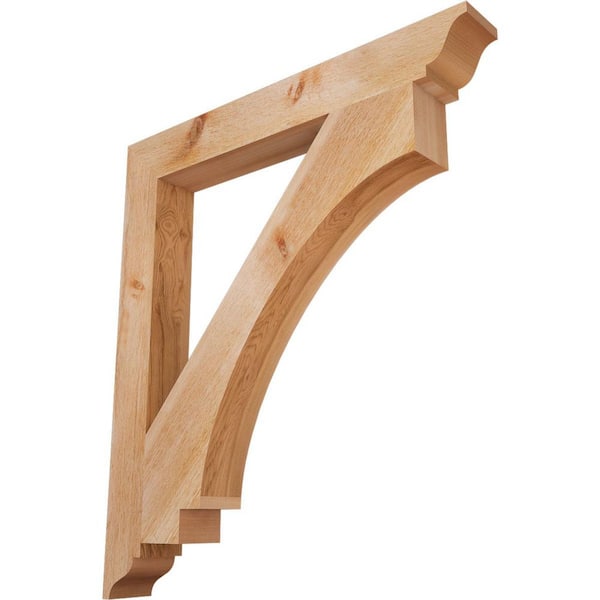 Ekena Millwork 4 in. x 36 in. x 32 in. Western Red Cedar Imperial Traditional Rough Sawn Bracket