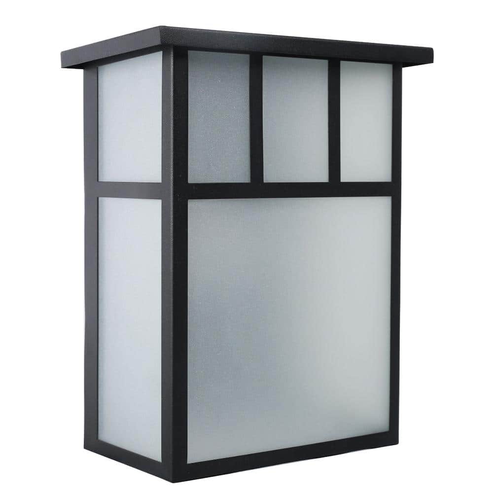 Ivan Black Outdoor Hardwired Lantern Sconce with Integrated LED