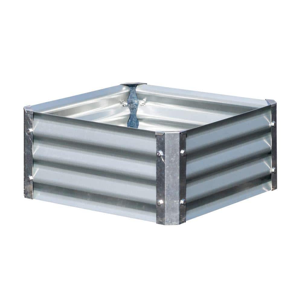 Galvanized Steel 22" Square Low Raised Garden Bed