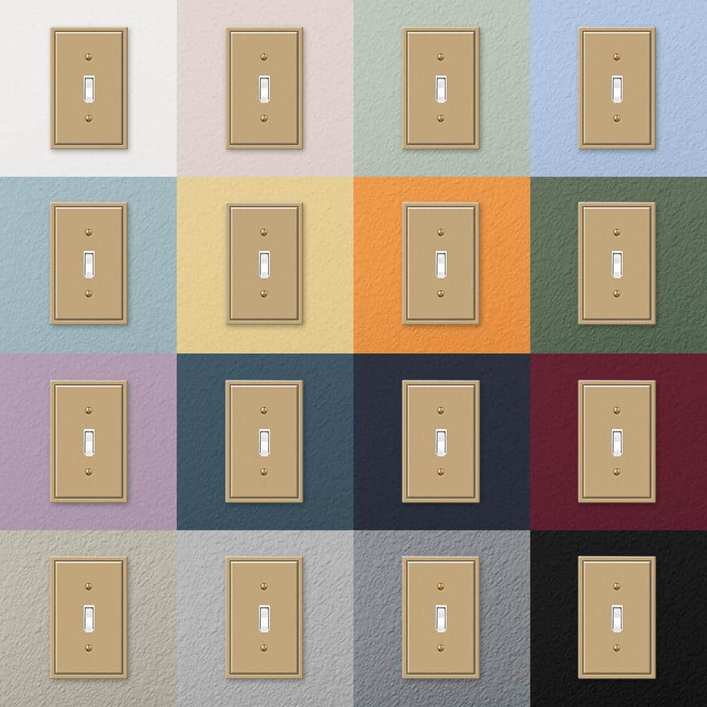 Brushed Bronze Single Blank Steel Wall Plate