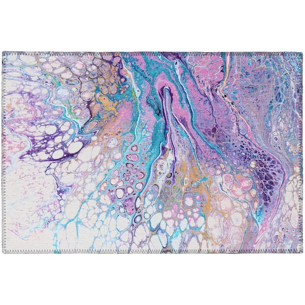 Copeland Lavender 1 ft. 8 in. x 2 ft. 6 in. Abstract Accent Rug