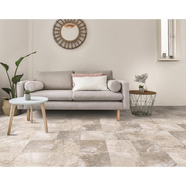 Take Home Sample - Sunset Acre Tile 12 MIL 6 in. x 9 in. Waterproof Vinyl Sheet Flooring