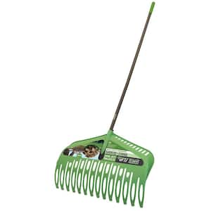 FLIP 54.25 in. Steel Handle Poly Scooping Leaf Rake