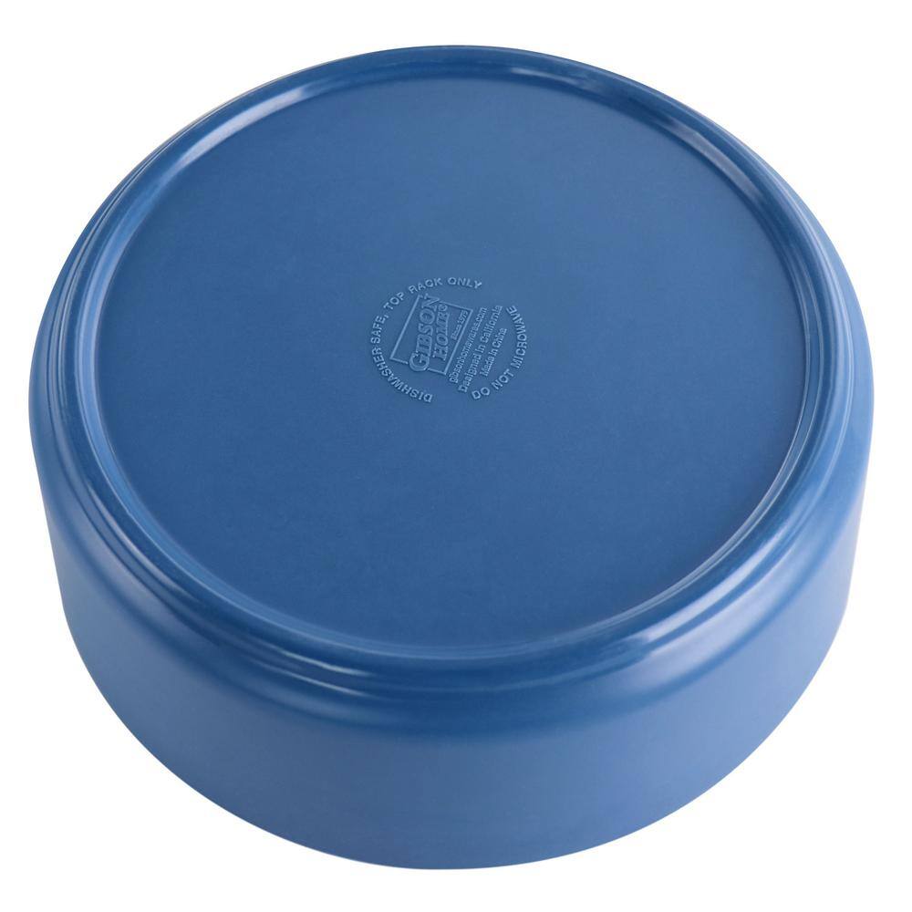 Blue Melamine 12-Piece Stackable Dinnerware Set, Service for 4