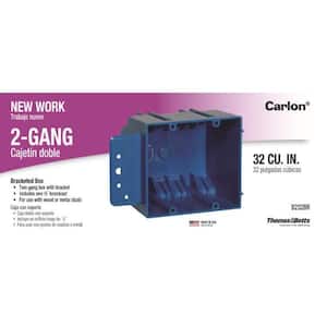 2-Gang 32 cu. in. PVC New Work Electrical Box with Bracket