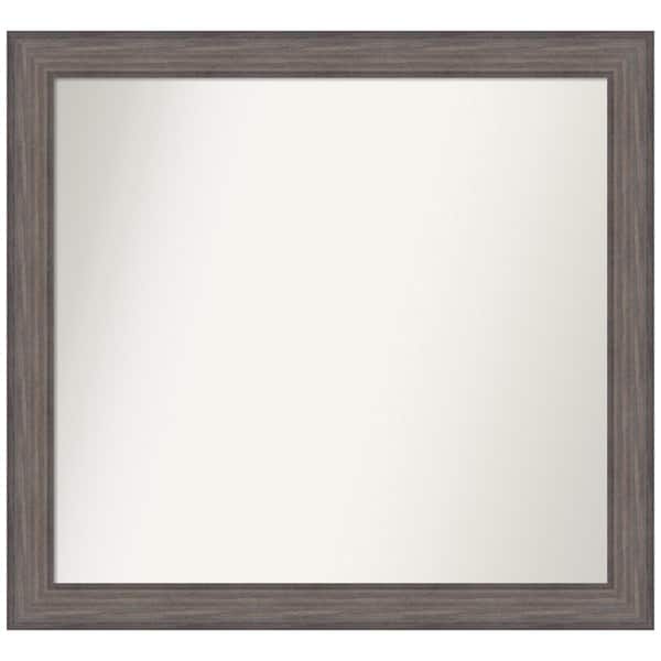 Amanti Art Medium Rectangle Distressed Brown Modern Mirror (37.25 in. H x 40.25 in. W)