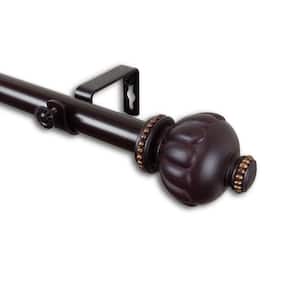 120 in. - 170 in. Telescoping 1 in. Single Curtain Rod Kit in Mahogany with Selma Finial