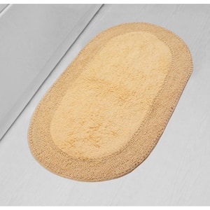 Double Ruffle Collection 100% Cotton Bath Rugs Set, 24x40 Rectangle, Yellow