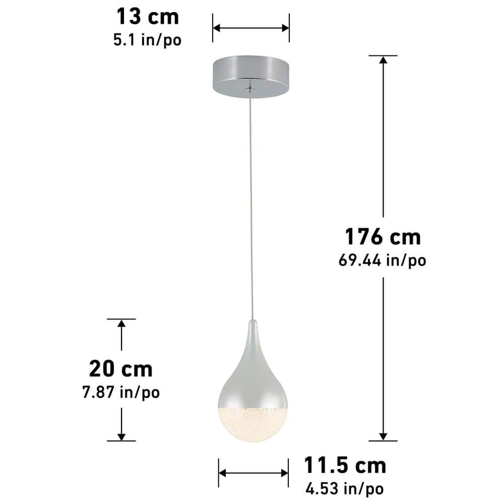 Mini Brushed Nickel Glass LED Pendant Light
