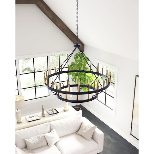 3 tier wagon wheel chandelier