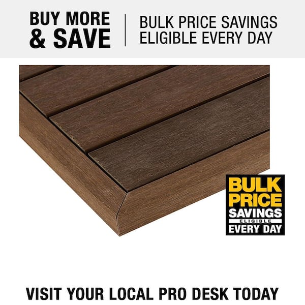 1/12 ft. x 1 ft. Quick Deck Composite Deck Tile Outside Corner Trim in Brazilian Ipe (2-Pieces/Box)