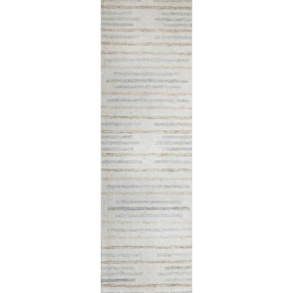 Ivory and Blue Hand-Tufted Wool Rectangular Area Rug