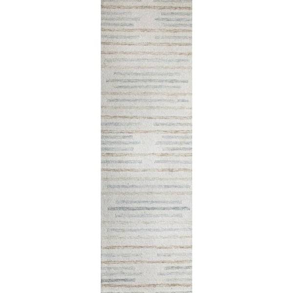 Valencia Ivory/Multi 3 ft. x 8 ft. (2 ft. 6 in. x 8 ft.) Geometric Contemporary Runner Rug