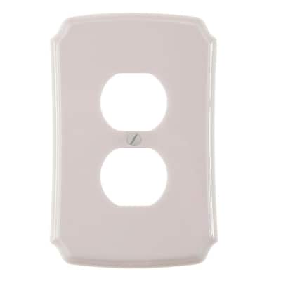 Classic 1 Gang Duplex Composite Wall Plate - White