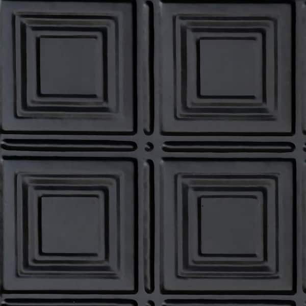 Shanko Satin Black 1 Ft X, Faux Metal Ceiling Tiles Home Depot