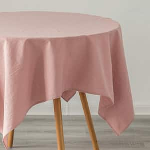 Deerlux 52 in. x 78 in. Rectangle Reds/Pinks Solid Color 100% Pure Linen Washable Tablecloth