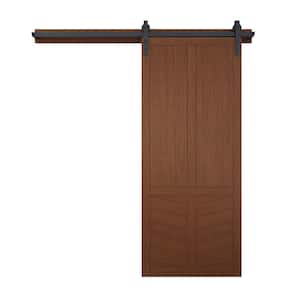 30 in. x 84 in. The Robinhood Terrace Wood Sliding Barn Door with Hardware Kit in Stainless Steel
