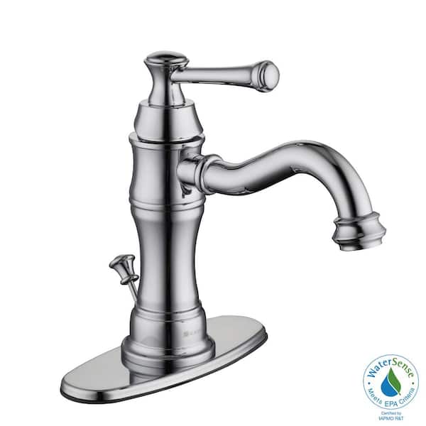 Glacier Bay Warnick Single-Handle Single-Hole High-Arc Bathroom Faucet in Polished Chrome