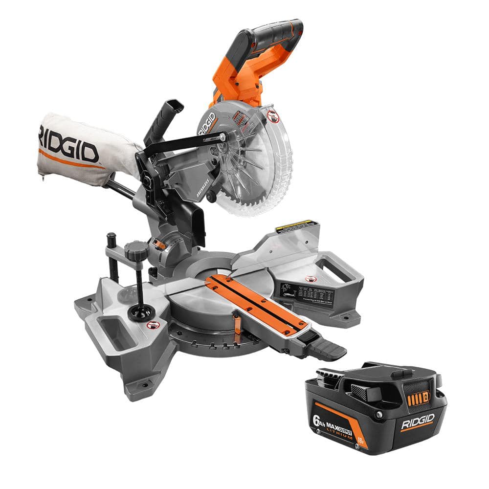 RIDGID 18V Brushless Cordless 7-1/4 In. Dual Bevel Sliding Miter Saw ...