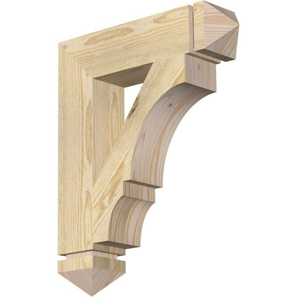 Ekena Millwork 4 in. x 22 in. x 18 in. Douglas Fir Balboa Arts and Crafts Rough Sawn Bracket
