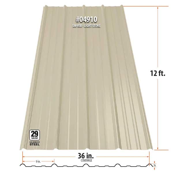 タイムセ-ル　plage　PAN 別注 RIB SQ/N MIDDLE SL Gibraltar Building Products 12 ft. SM-Rib Galvanized Steel