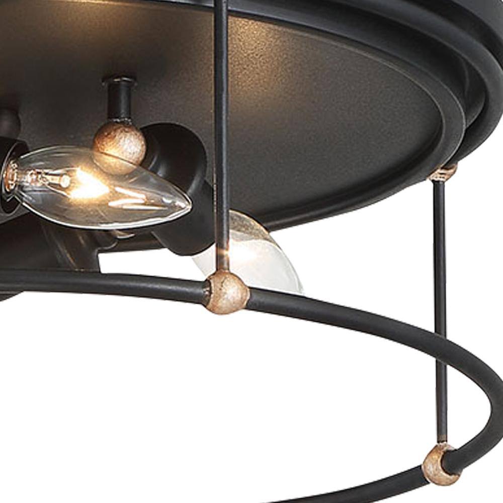 Westchester County Black and Gold 16.5" Drum Ceiling Light