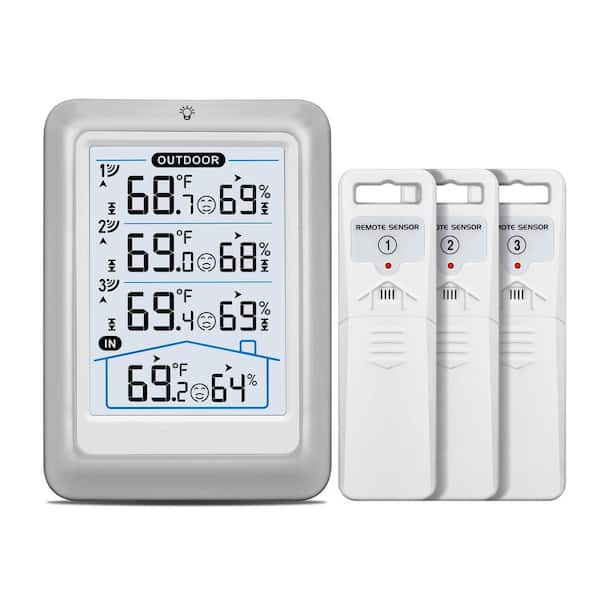 4.5 Inch Digital Thermometer Display Wireless Indoor Outdoor Weather Station Hygrometer Monitor Adjustable Backlight