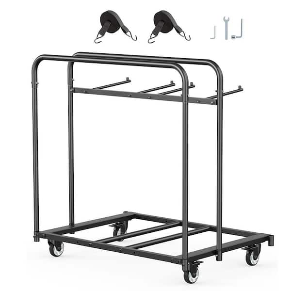 Folding Chair Rack, 400 lbs. Capacity Heavy-Duty Cart for 5 Tables + 14 Chairs, Chair Storage Dolly w/ Locking Casters