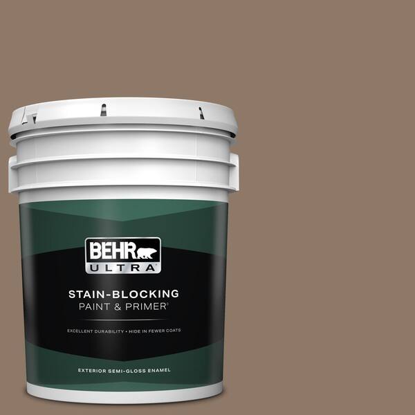 BEHR ULTRA 5 gal. #PPU5-05 Coconut Shell Semi-Gloss Enamel Exterior Paint & Primer