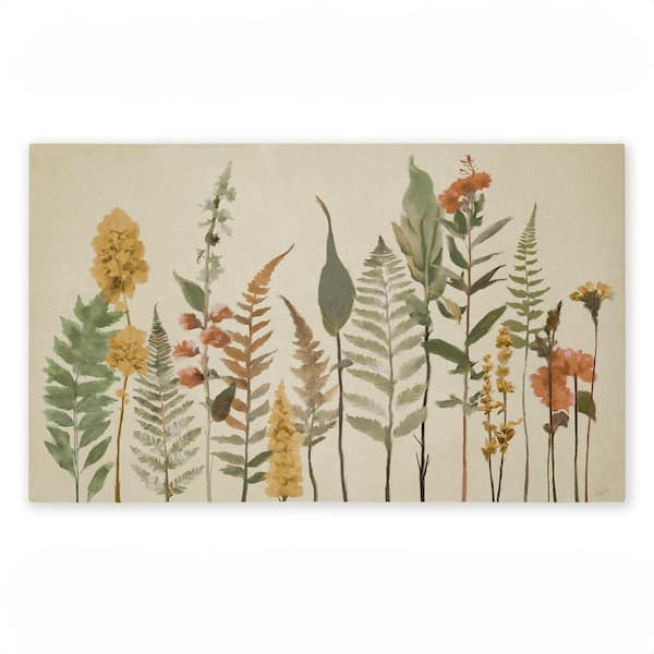 Simple Fall Botanics Beige 18 in. x 30 in. Polyester Non-Slip Outdoor Door Mat