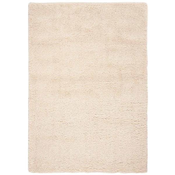 SAFAVIEH Fontana Shag Cream 4 ft. x 6 ft. Solid Area Rug