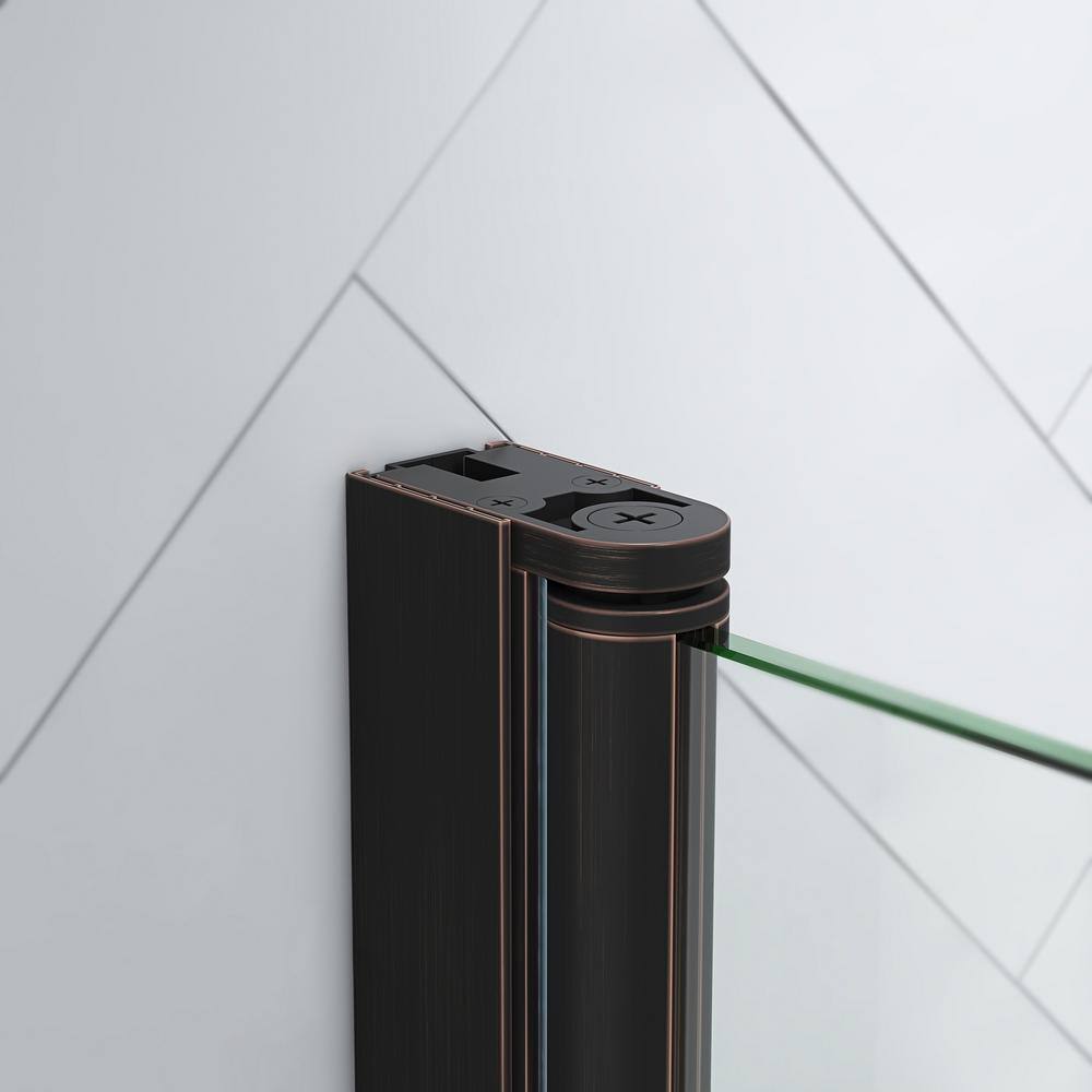 Pasadena 60" x 72" Frameless Shower Kit with Oil Rubbed Bronze Finish