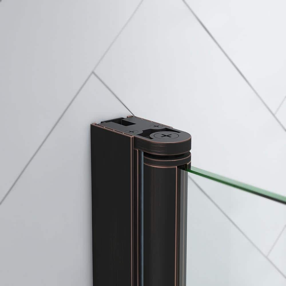 Pasadena 43" Oil Rubbed Bronze Frameless Shower Kit with Glass Shelves