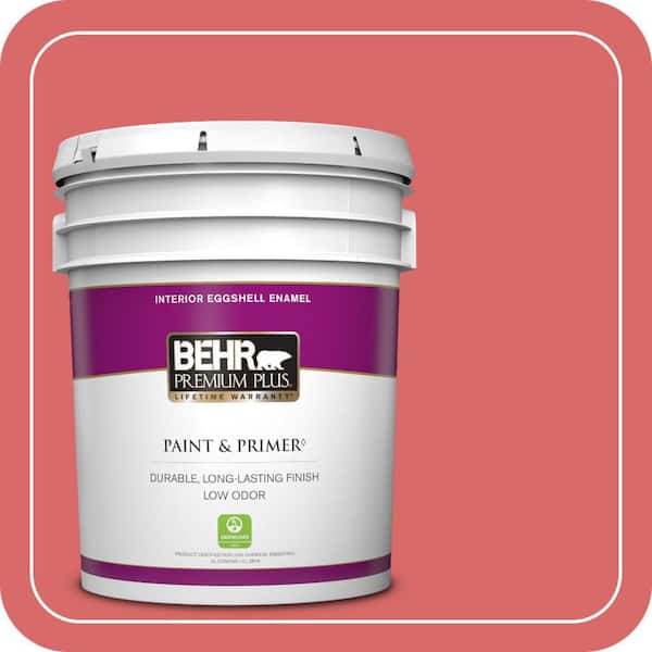 BEHR PREMIUM PLUS 5 gal. #160B-6 Coral Expression Eggshell Enamel Low Odor Interior Paint & Primer