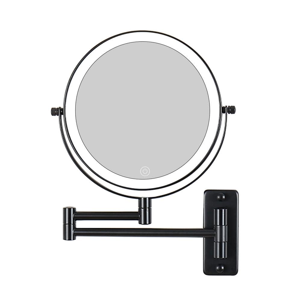 8 in. x 8 in. Small Round Magnifying Adjustable 1x/10x Magnification LED Li