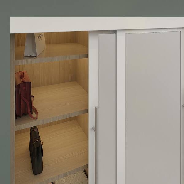 Unbranded - 60 in. x 80.5 in. White Lounge MDF Frosted Sliding Closet Door
