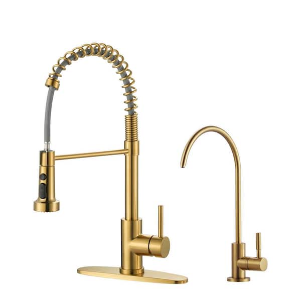 3 Way Kitchen Sink Tap Drinking Water Kitchen Tap Solid Brass Double - View #2