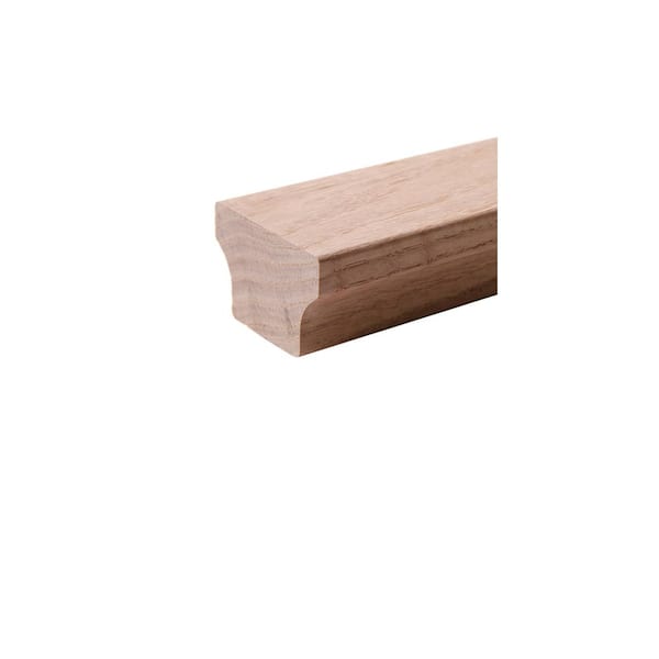HOUSE OF FORGINGS Red Oak 6084-6 2-5/8 in. W x 1-5/8 in. H Modern Style Straight Wood Handrail for Stair Remodeling 6 ft. L