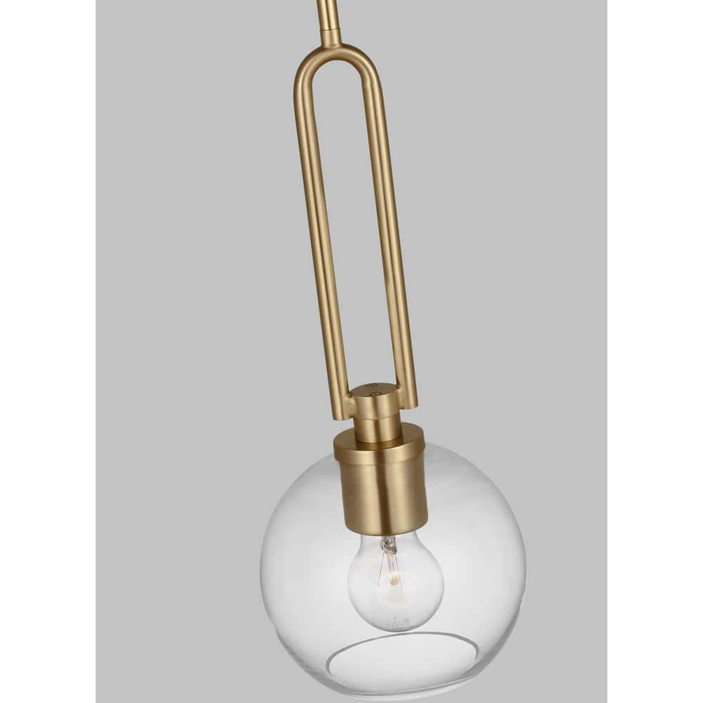 Codyn Satin Brass Mini Globe 1-Light Indoor/Outdoor Pendant