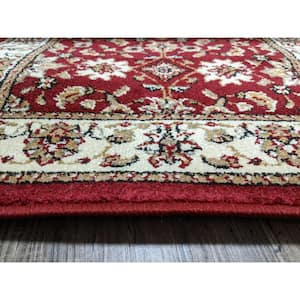 Como Red 2 ft. x 8 ft. Traditional Oriental Floral Area Rug