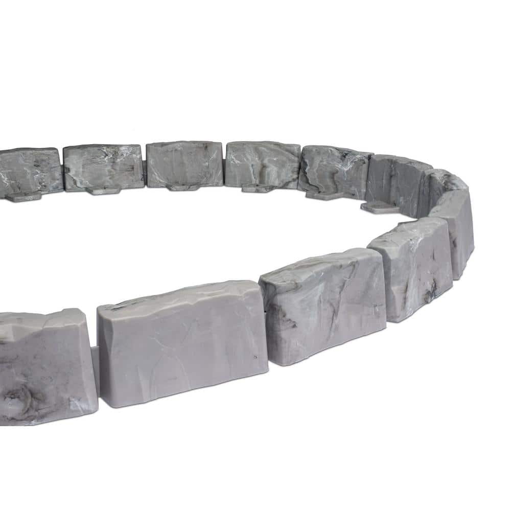 Slate Gray Faux Stone No-Dig Landscape Edging Kit, 60 ft