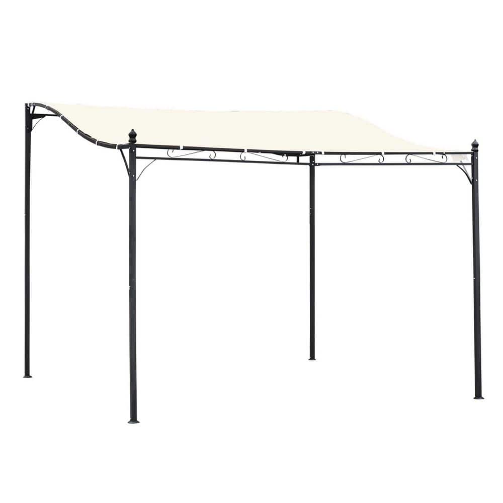 10 ft. x 10 ft. Steel White Gazebo, Patio Canopy with Weather-Resistant Fabric and Drainage Holes for Backyard Garden price history on PriceWatchPro
