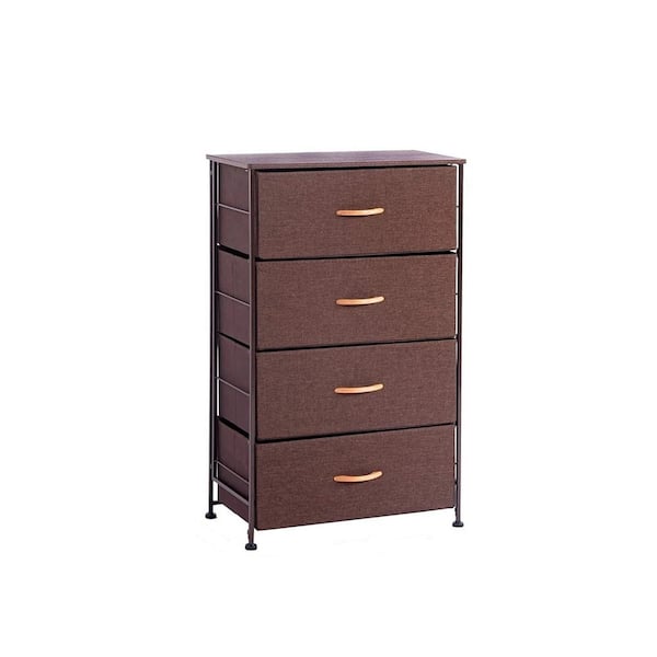 Tidoin 22.83 in. W x 37 in. H Brown Medium 4-Drawer Storage with Brown Drawers