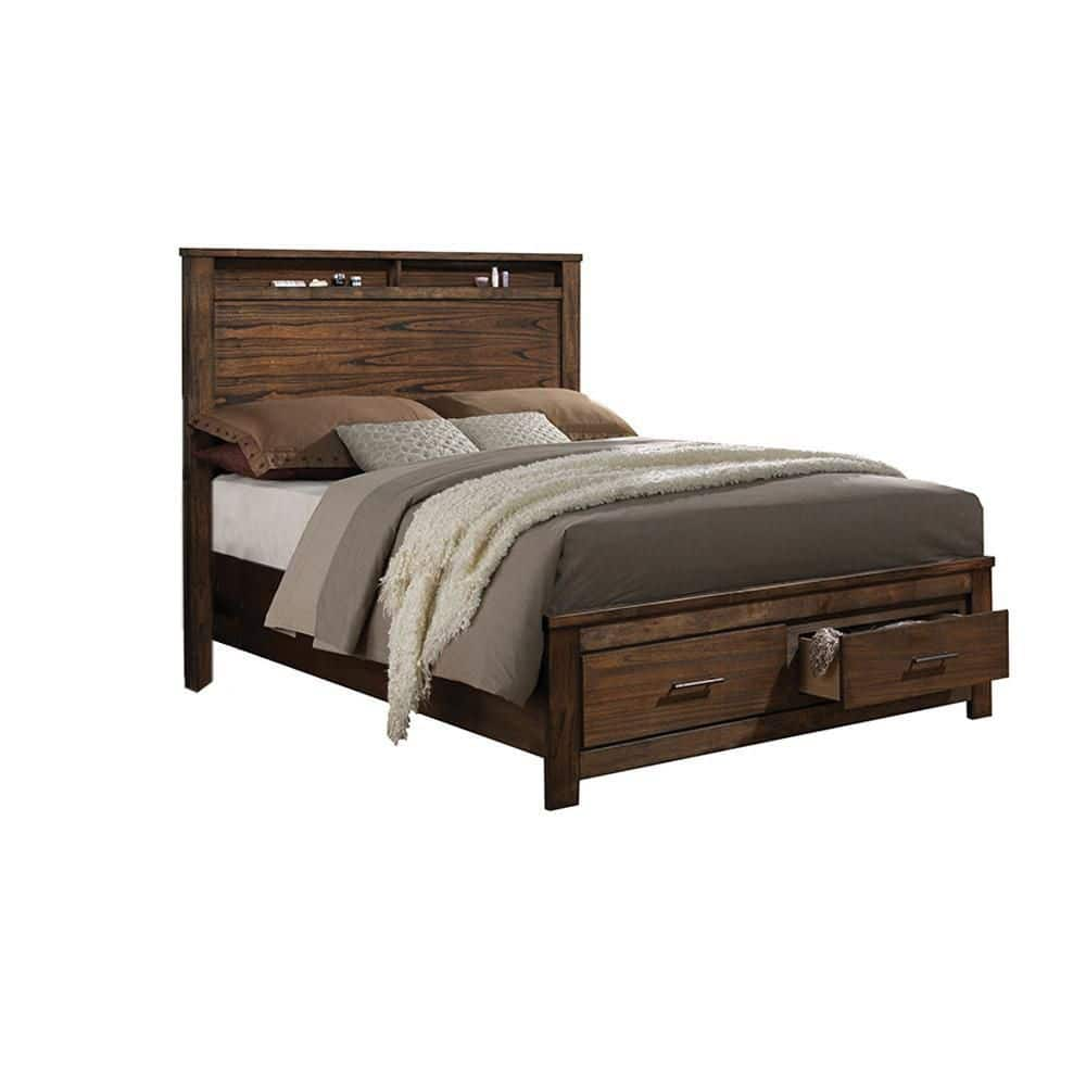 Acme Furniture Merrilee Brown Wood Frame King Platform Bed 21677EK ...