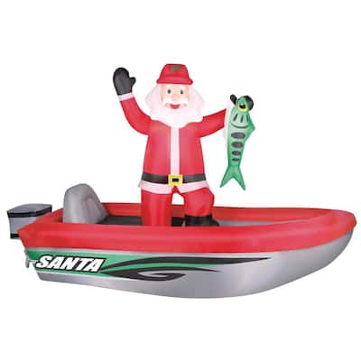 10 ft. Inflatable Fishing Santa